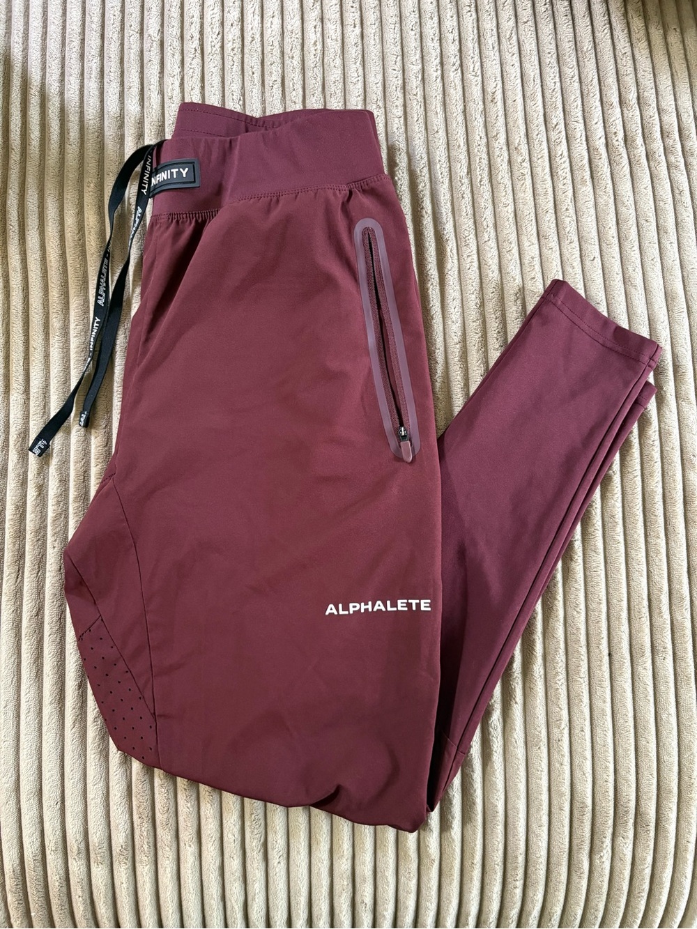 Alphalete Maroon Men's Joggers with Zipper Pockets